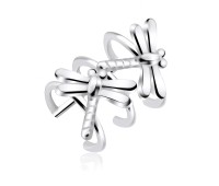 Couple Dragonflies Shaped Silver Ear Cuff EC3-04
